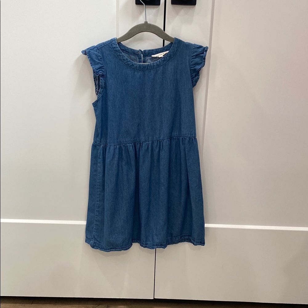 Blue Ruffled Pleated Sundress